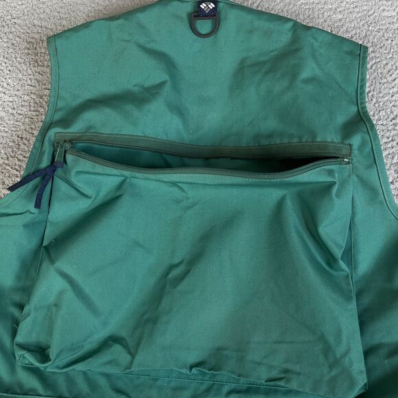 Vintage Columbia Sportswear Fly Fishing Vest Men Medium Green Tackle FM1010 - Picture 6 of 11